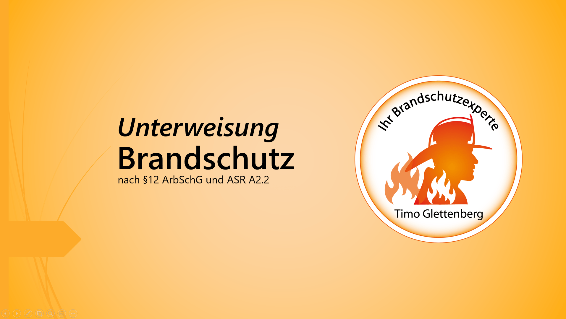 Header-Grafik für Brandschutzunterweisung